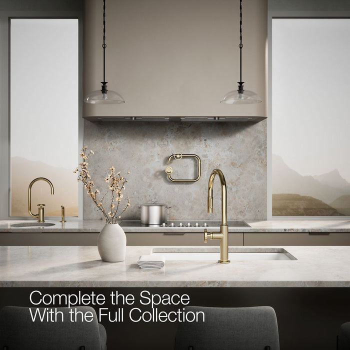 KOHLER K-28669-9 Billet Pull-down kitchen sink faucet with two-function sprayhead, vibrant french gold - view 5