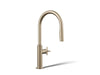 KOHLER K-28670-3RT2 Billet Touchless pull-down kitchen sink faucet with two-function sprayhead, vibrant brushed bronze