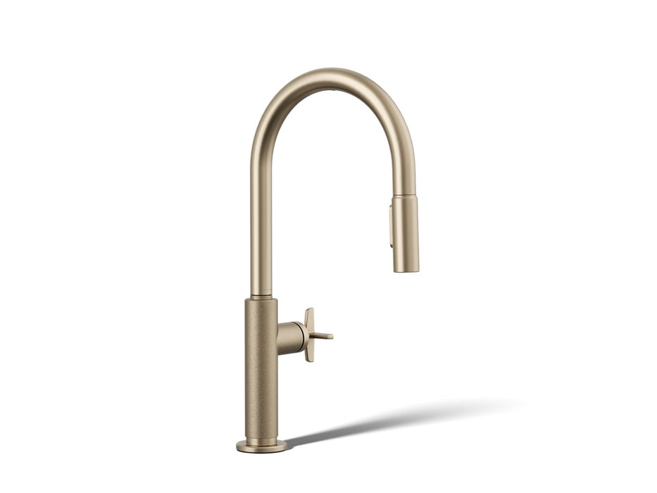 KOHLER K-28670-3RT2 Billet Touchless pull-down kitchen sink faucet with two-function sprayhead, vibrant brushed bronze