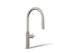 KOHLER K-28670-3RT2 Billet Touchless pull-down kitchen sink faucet with two-function sprayhead, vibrant stainless