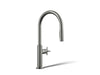 KOHLER K-28670-3RT2 Billet Touchless pull-down kitchen sink faucet with two-function sprayhead, vibrant titanium