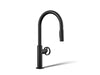 KOHLER K-28670-9RT2 Billet Touchless pull-down kitchen sink faucet with two-function sprayhead, matte black