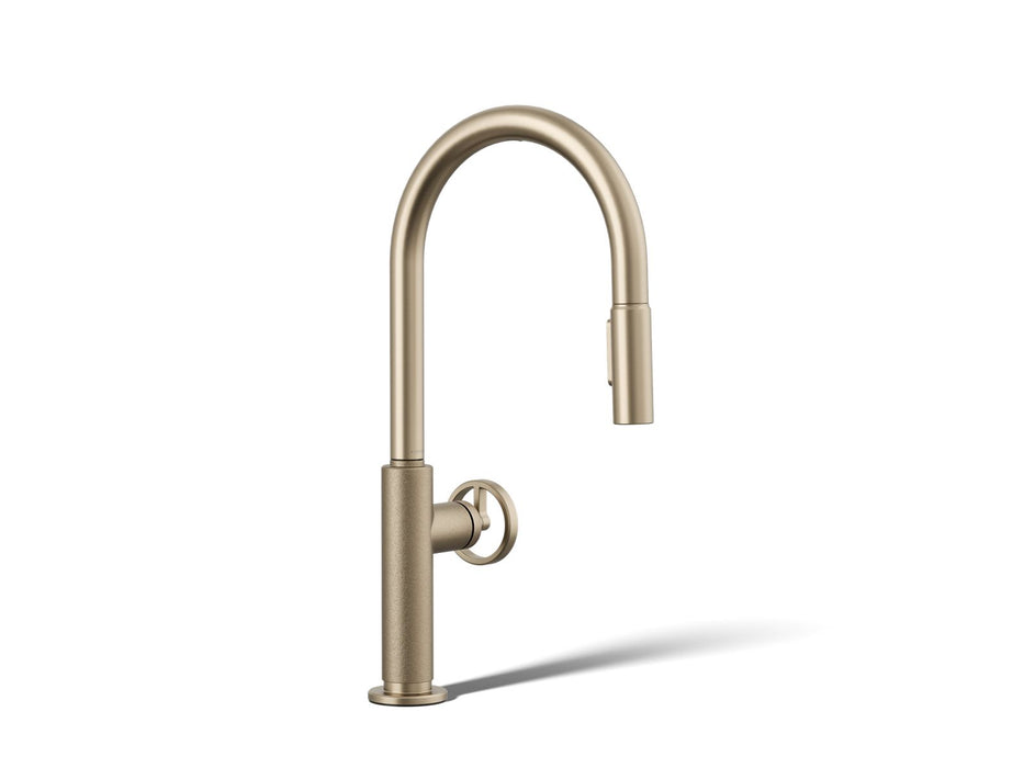 KOHLER K-28670-9RT2 Billet Touchless pull-down kitchen sink faucet with two-function sprayhead
