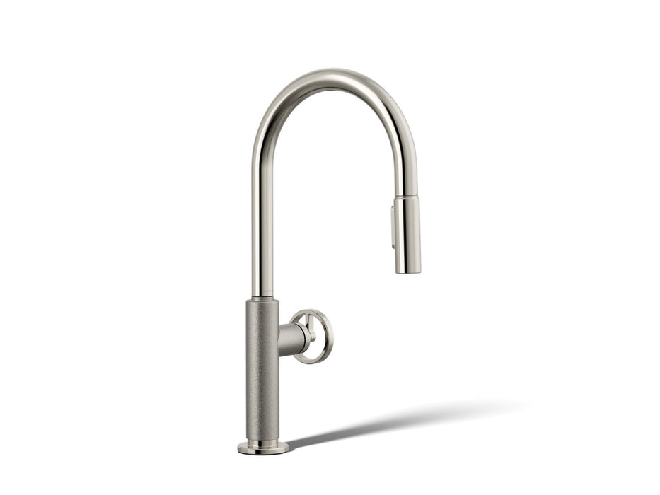 KOHLER K-28670-9RT2 Billet Touchless pull-down kitchen sink faucet with two-function sprayhead