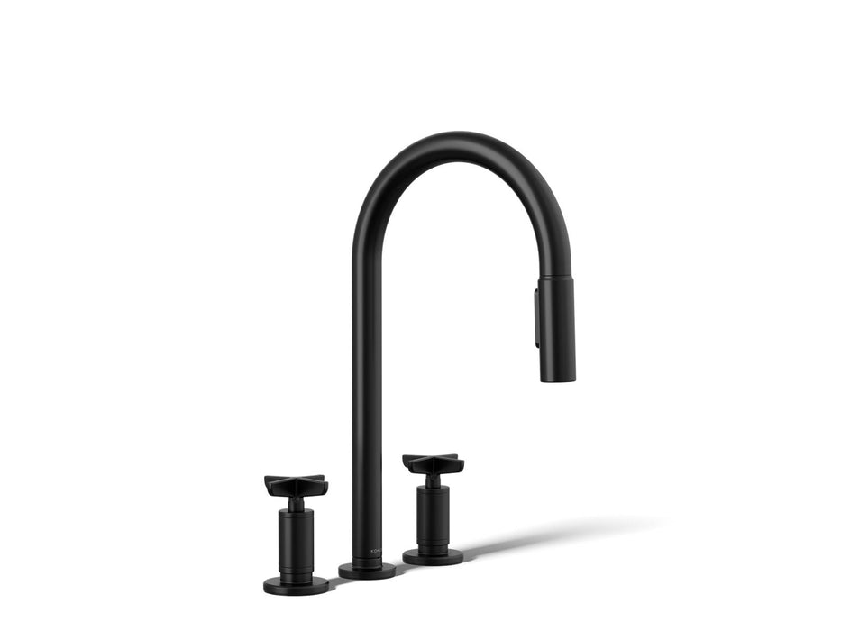 KOHLER K-28671-3 Billet Pull-down kitchen sink faucet with two-function sprayhead