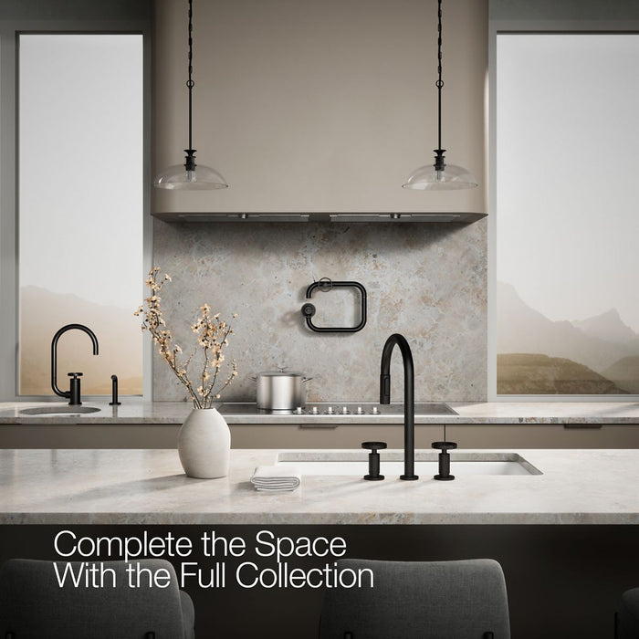KOHLER K-28671-9 Billet Pull-down kitchen sink faucet with two-function sprayhead