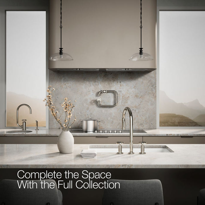 KOHLER K-28671-9 Billet Pull-down kitchen sink faucet with two-function sprayhead