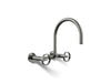 KOHLER K-28672-9 Billet Two-hole wall-mount bridge kitchen sink faucet, vibrant titanium