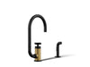 KOHLER K-28675-3 Billet Single-handle bar sink faucet with two-function extended-reach spout and side sprayer, matte...