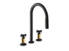KOHLER K-28677-3RT2 Billet Touchless pull-down kitchen sink faucet with two-function sprayhead, matte black with brushed...