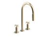 KOHLER K-28677-3RT2 Billet Touchless pull-down kitchen sink faucet with two-function sprayhead, vibrant french gold