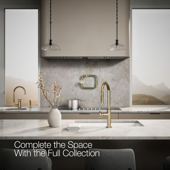 KOHLER K-28678-9 Billet Wall-mount pot filler, vibrant french gold - view 4