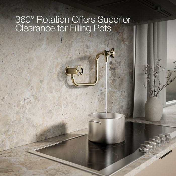 KOHLER K-28678-9 Billet Wall-mount pot filler, vibrant french gold - view 5