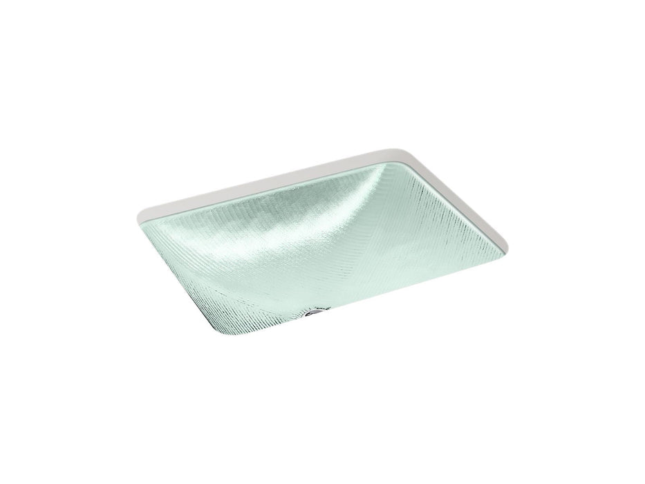 KOHLER K-28823 Yepsen 20" rectangular undermount bathroom sink, no overflow, translucent dew