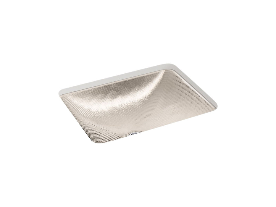 KOHLER K-28823 Yepsen 20" rectangular undermount bathroom sink, no overflow, translucent doe
