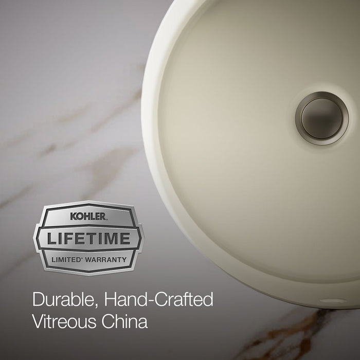 KOHLER K-2883 Verticyl 15-3/4" round undermount bathroom sink, biscuit - view 5