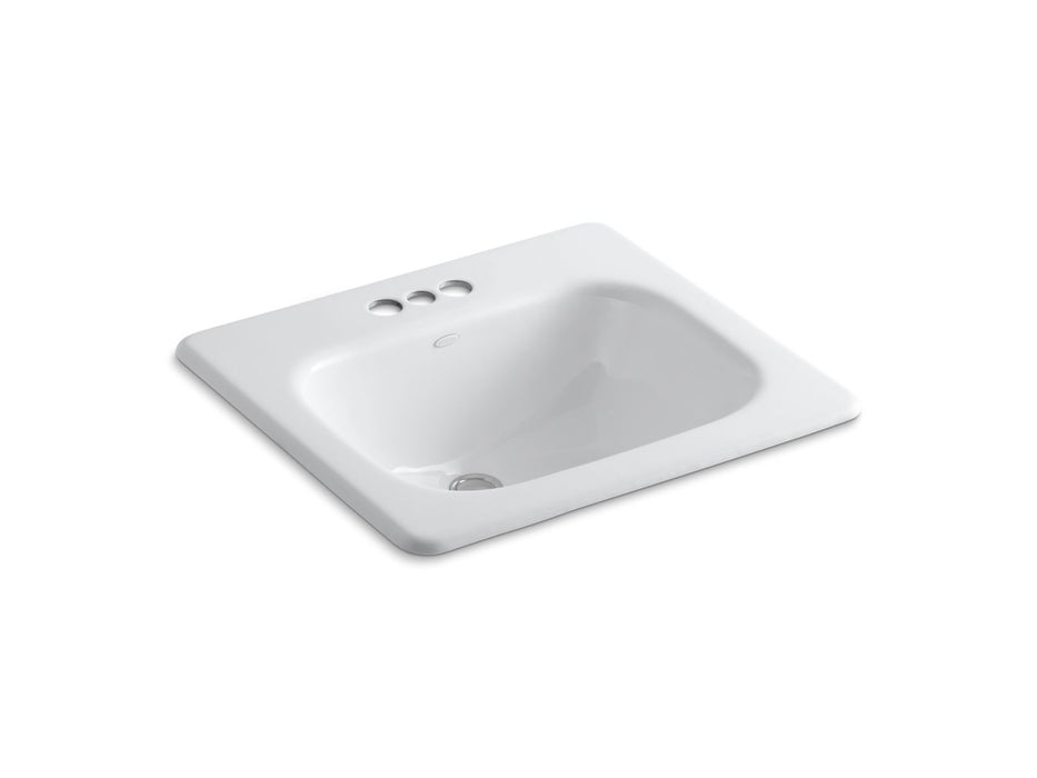 KOHLER K-2895-4 Tahoe 21" rectangular drop-in bathroom sink, white