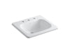 KOHLER K-2895-8 Tahoe 21" rectangular drop-in bathroom sink, white