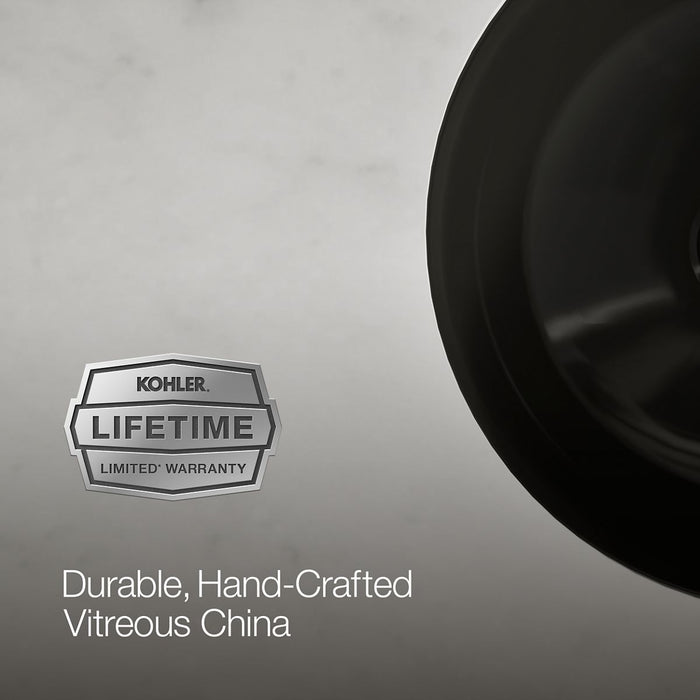 KOHLER K-29000 Caxton 16-1/8" round undermount bathroom sink, no overflow, black black - view 2