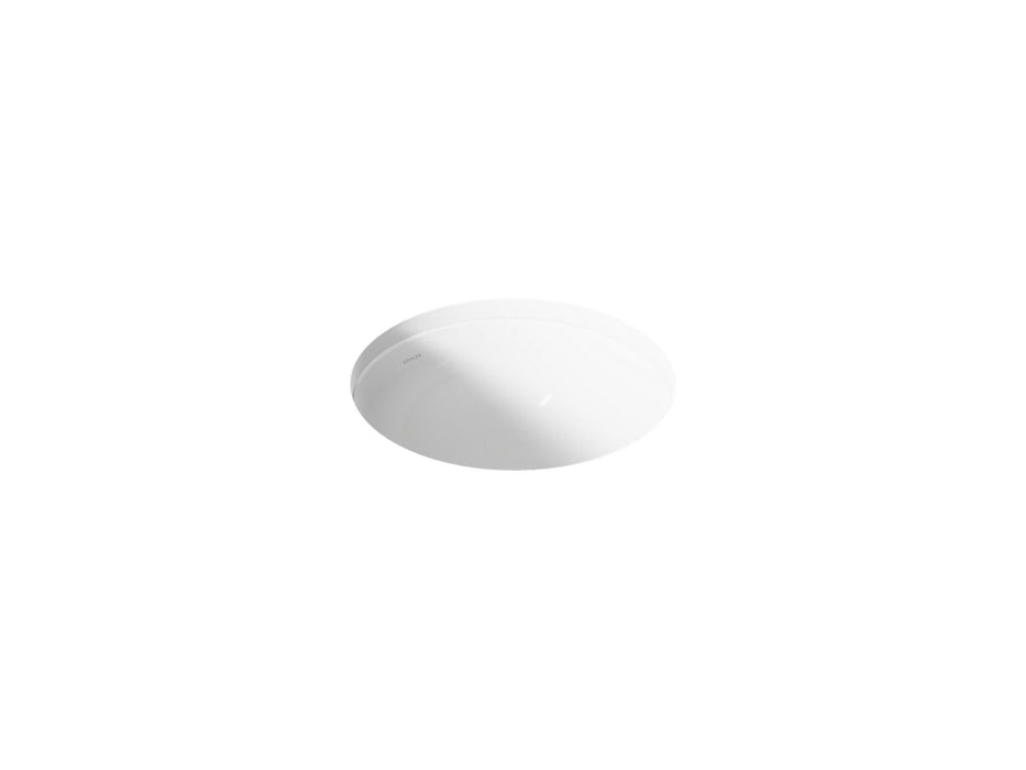 KOHLER K-29000 Caxton 16-1/8" round undermount bathroom sink, no overflow, white