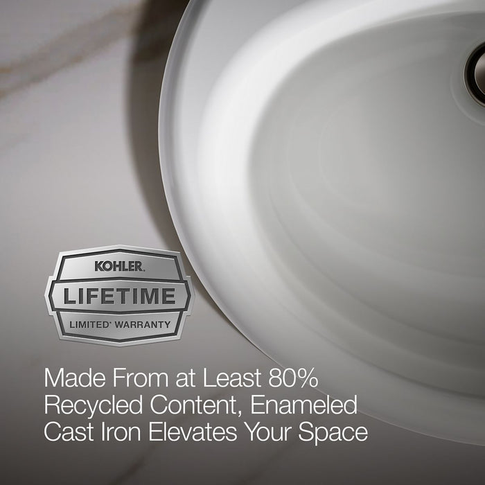 KOHLER K-2905-1 Farmington 19-1/4" oval drop-in bathroom sink