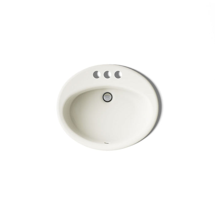 KOHLER K-2905-4 Farmington 19-1/4" oval drop-in bathroom sink, biscuit - view 4
