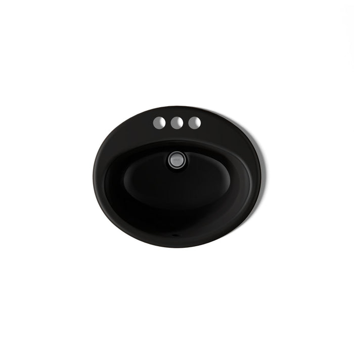 KOHLER K-2905-4 Farmington 19-1/4" oval drop-in bathroom sink, black black - view 4