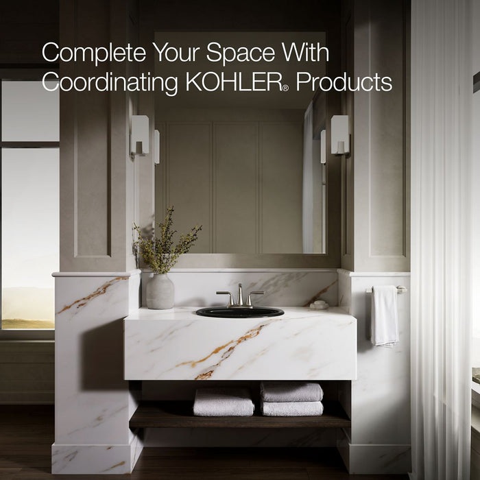 KOHLER K-2905-4 Farmington 19-1/4" oval drop-in bathroom sink, black black - view 5