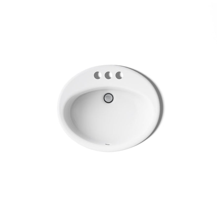 KOHLER K-2905-4 Farmington 19-1/4" oval drop-in bathroom sink, white - view 3