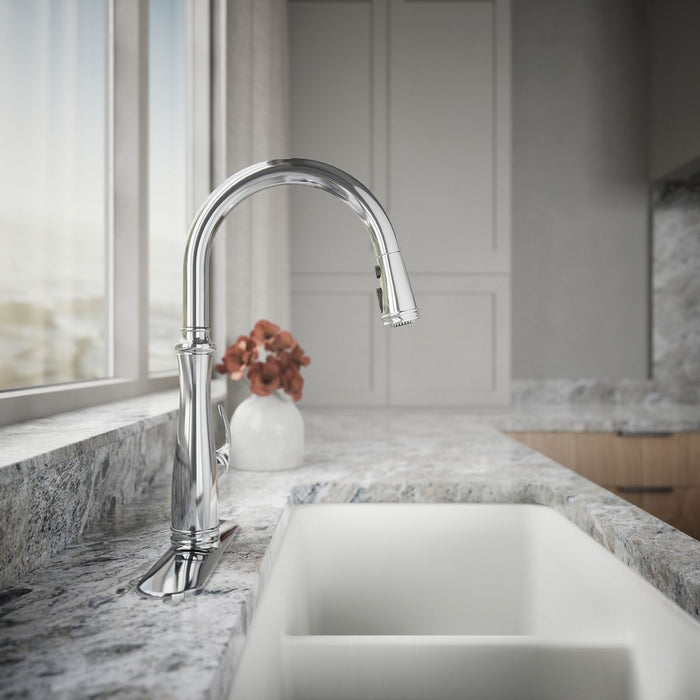 KOHLER K-29108 Bellera Touchless pull-down kitchen sink faucet with three-function sprayhead, polished chrome - view 2