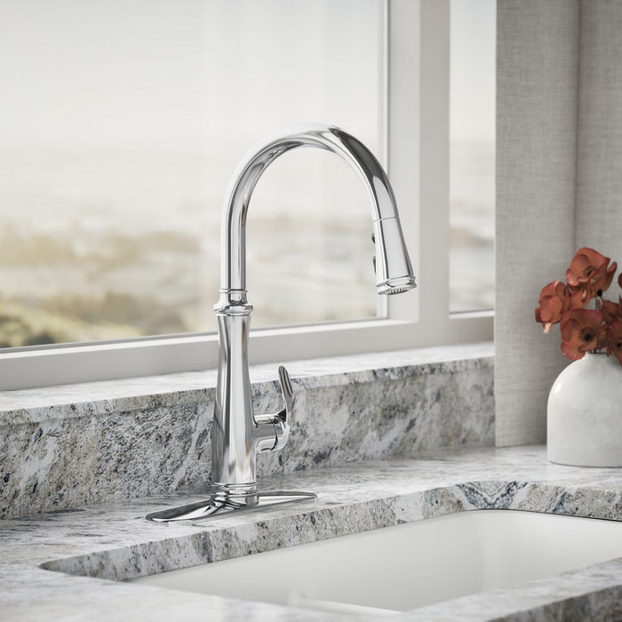 KOHLER K-29108 Bellera Touchless pull-down kitchen sink faucet with three-function sprayhead, polished chrome - view 4