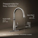 KOHLER K-29108 Bellera Touchless pull-down kitchen sink faucet with three-function sprayhead, vibrant stainless - view 5