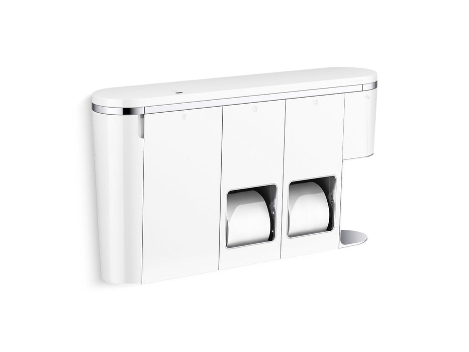 KOHLER K-29154-RWW Clean Haven Hygiene Station with Dual Toilet Paper Dispenser, Right Mount, Polished Chrome - 3/4 view of p