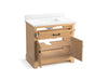 KOHLER K-29261-BD1 Charlemont 36" bathroom vanity cabinet with sink and quartz top, light oak - view 3