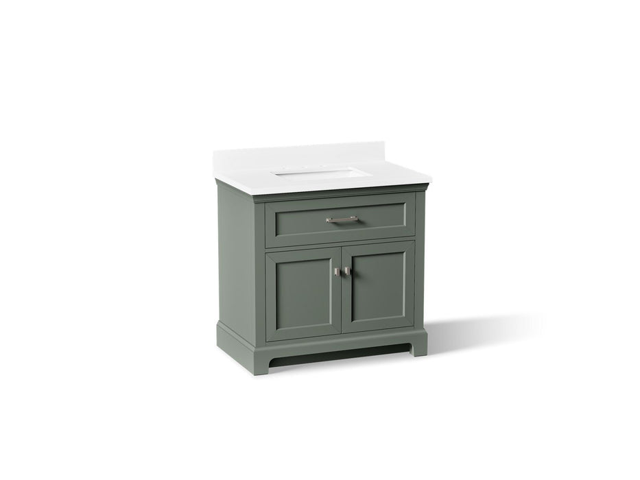 KOHLER K-29261-BD1 Charlemont 36" bathroom vanity cabinet with sink and quartz top, umbral green - view 2