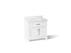 KOHLER K-29261-BD1 Charlemont 36" bathroom vanity cabinet with sink and quartz top, white