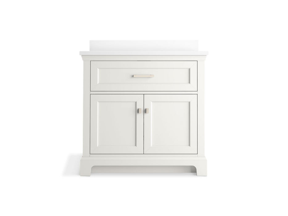 KOHLER K-29261-BD1 Charlemont 36" bathroom vanity cabinet with sink and quartz top, white - view 4