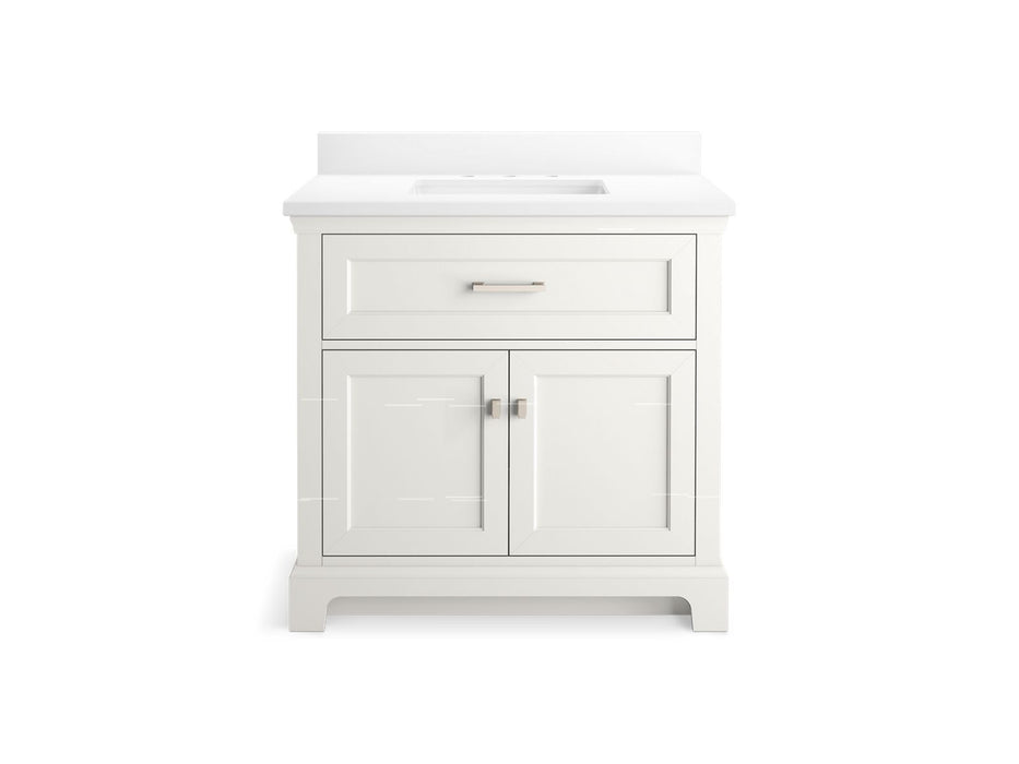 KOHLER K-29261-BD1 Charlemont 36" bathroom vanity cabinet with sink and quartz top, white - view 5