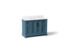 KOHLER K-29262-BD1 Charlemont 48" bathroom vanity cabinet with sink and quartz top, tidal blue