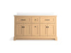 KOHLER K-29263-BD1 Charlemont 60" bathroom vanity cabinet with sinks and quartz top, light oak - view 3