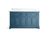 KOHLER K-29263-BD1 Charlemont 60" bathroom vanity cabinet with sinks and quartz top, tidal blue - view 4