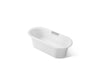 KOHLER K-29326-0 Volute 63" x 28-3/8" freestanding bath with base, white
