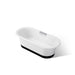 KOHLER K-29326-0B7 Volute 63" x 28-3/8" freestanding bath with base, white