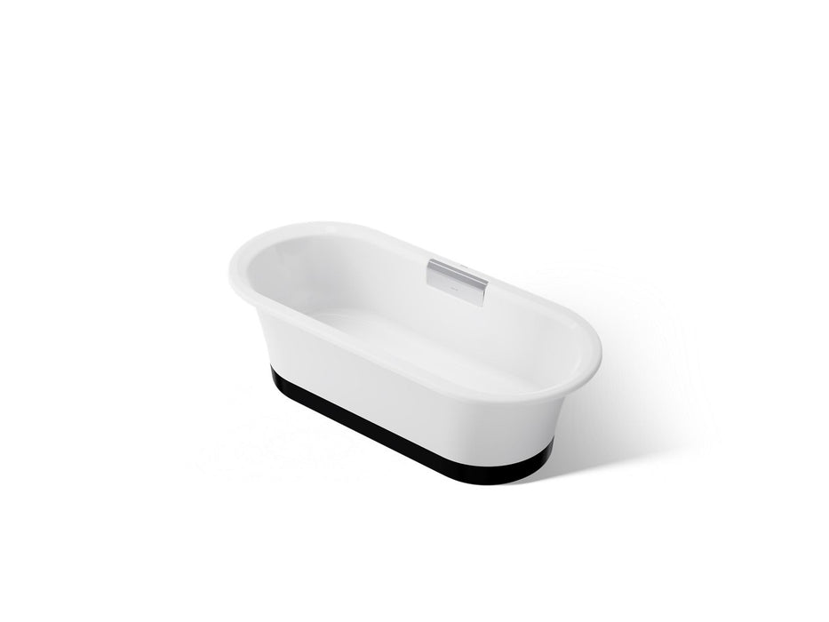 KOHLER K-29326-0B7 Volute 63" x 28-3/8" freestanding bath with base, white