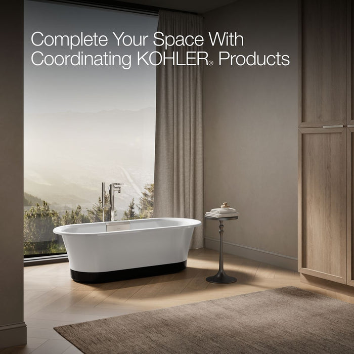 KOHLER K-29326-0B7 Volute 63" x 28-3/8" freestanding bath with base, white - view 4