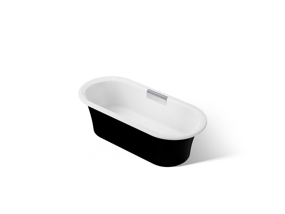 KOHLER K-29326-P5 Volute 63" x 28-3/8" freestanding bath with base, white