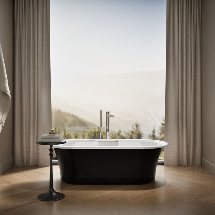KOHLER K-29326-P5 Volute 63" x 28-3/8" freestanding bath with base, white - view 4