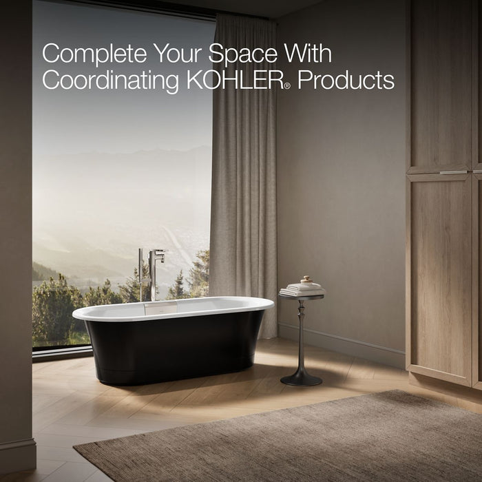 KOHLER K-29326-P5 Volute 63" x 28-3/8" freestanding bath with base, white - view 5
