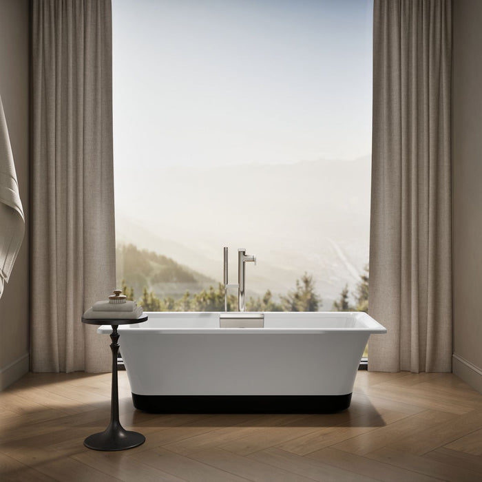 KOHLER K-29328-0B7 Volute 63" x 28-3/8" freestanding bath with base, white - view 5