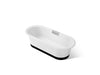 KOHLER K-29330-0B7 Volute 70-7/8" x 30-3/8" freestanding bath with base, white